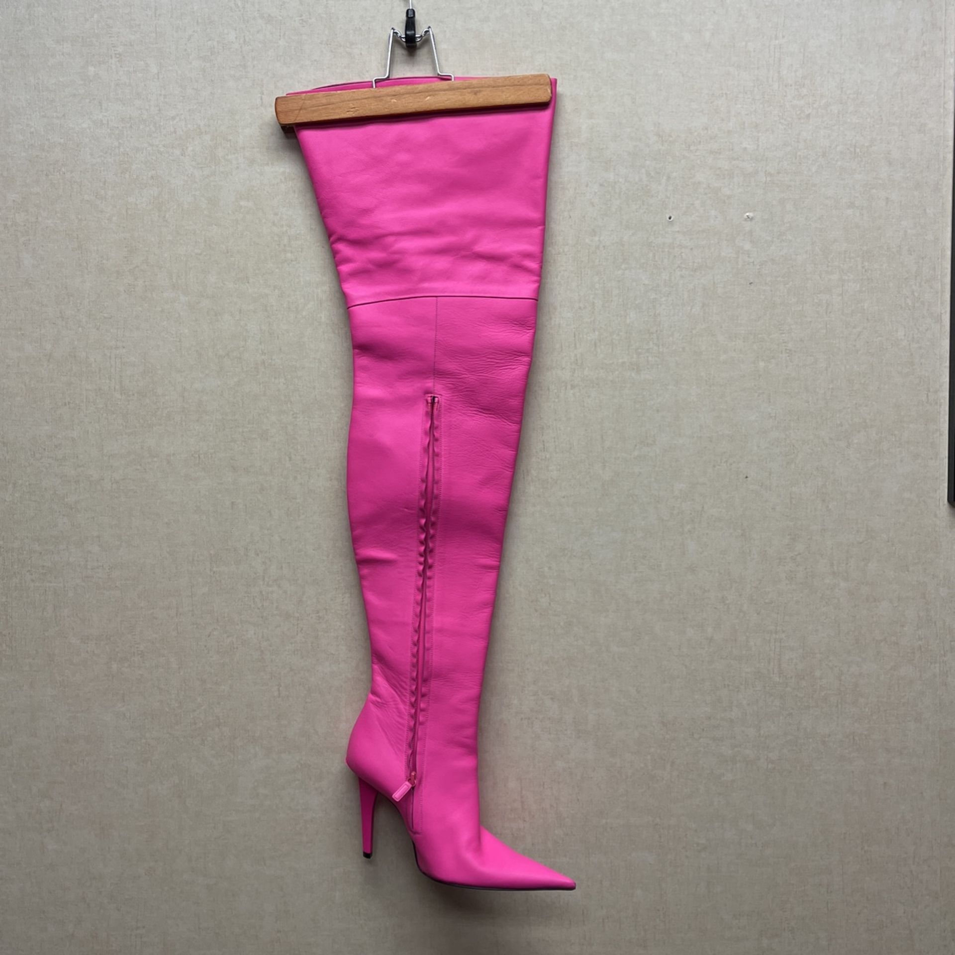 Balenciaga fluorescent Pink+thigh+high+boots Pair