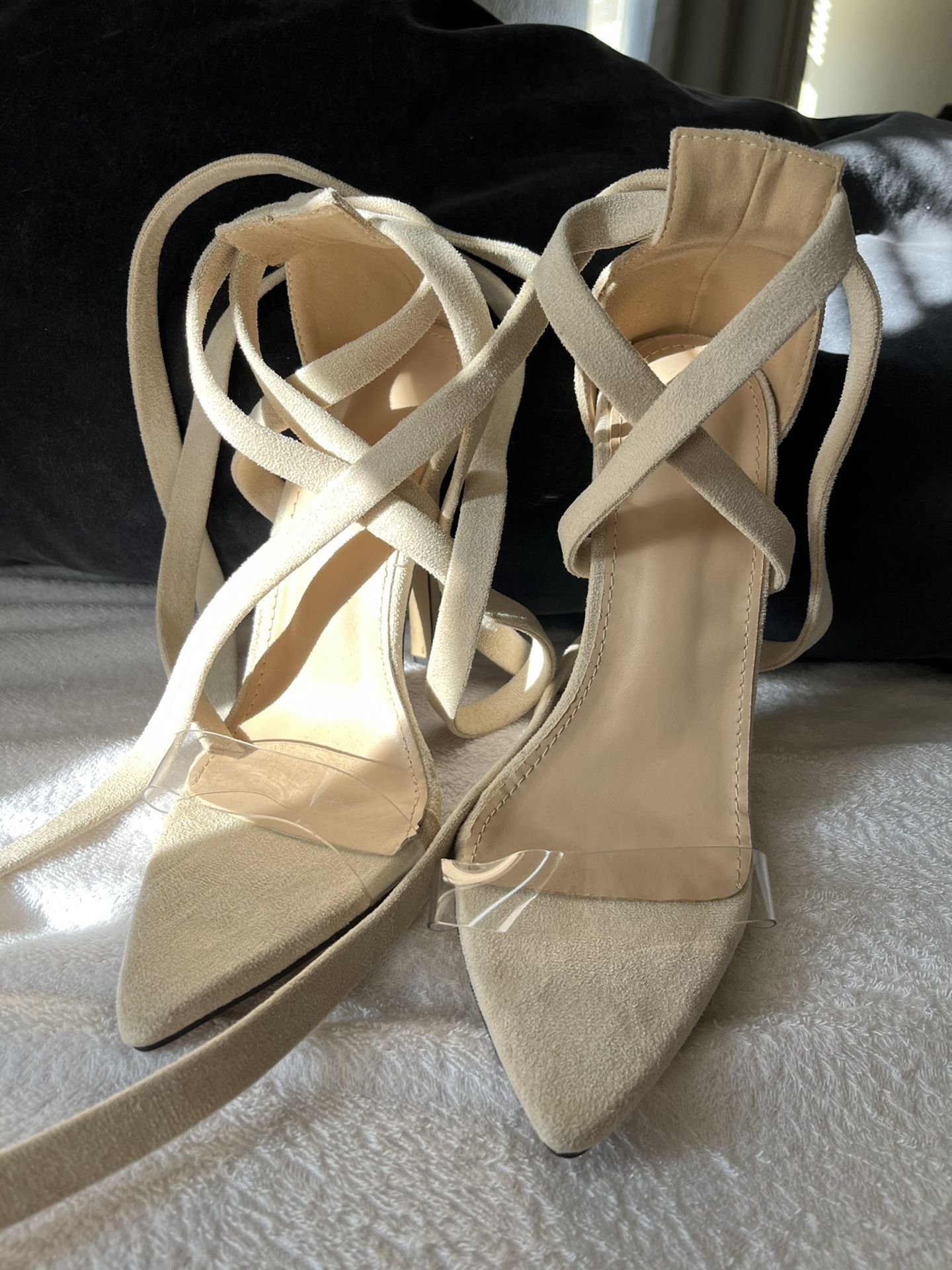 Clear Heeled Lace Up