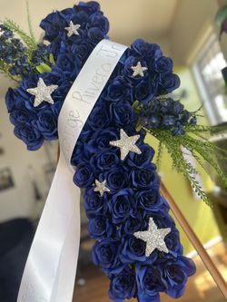 Cowboy Theme Cross Wreath Fake Flower Thumbnail