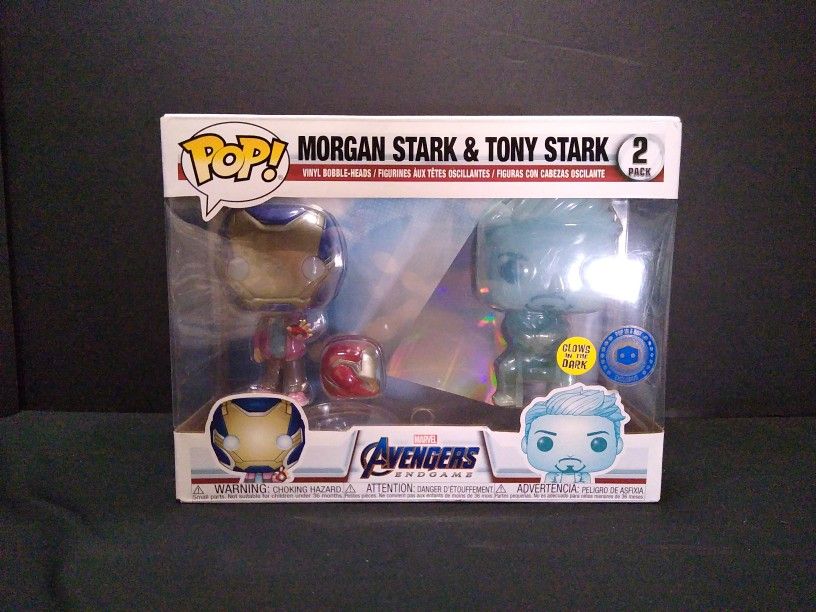 Funko Pop Morgan Stark And Tony Stark Glow In The Dark Exclusive