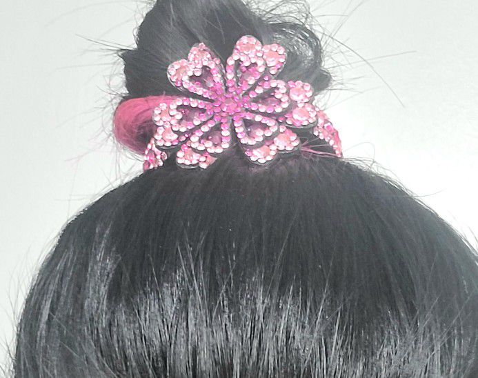 Pink Floral Flower Hair Bun Pin Hairpin Clip Claw Gift