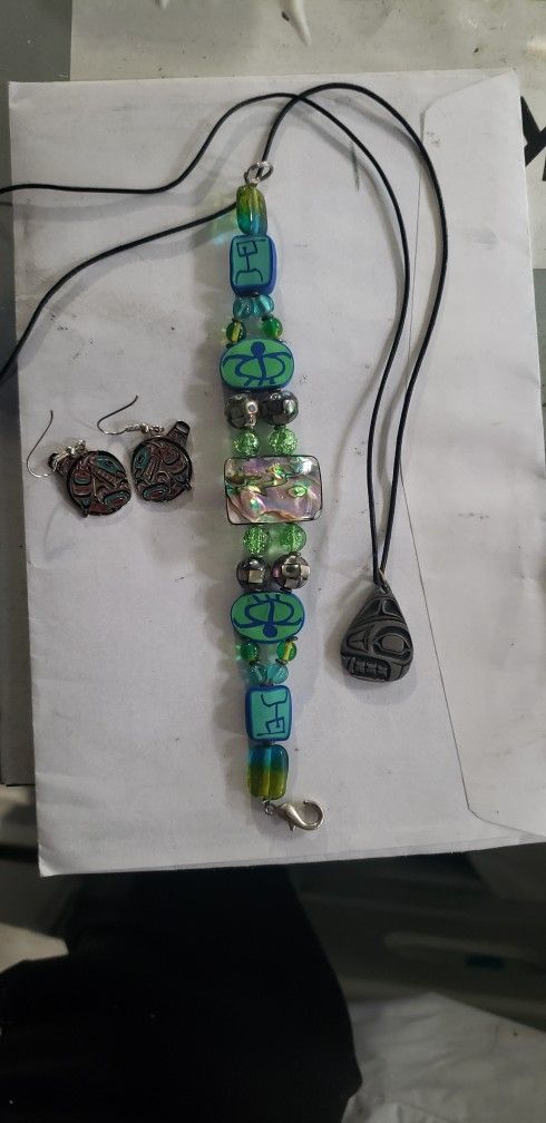 Necklace Earrings And Bracelet