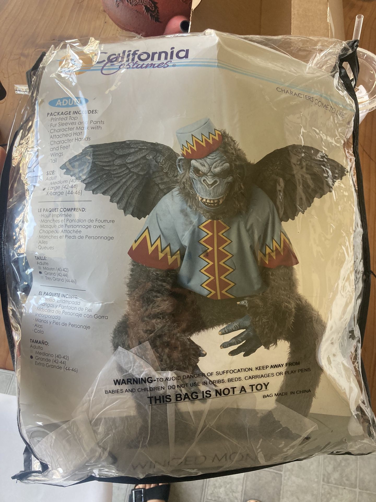 Flying monkey costume Full Body Adult Large