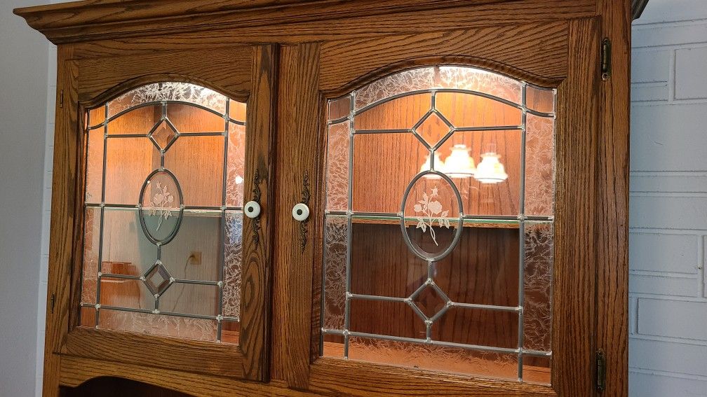 Vintage Dining Table And China Cabinet