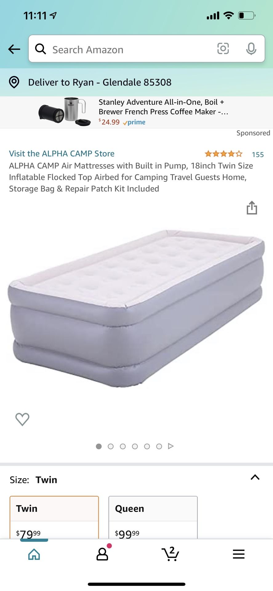 Alpha Camp Twin Air Mattress