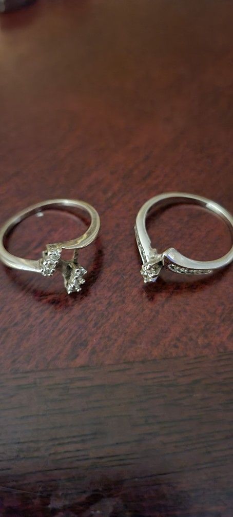 Wedding Band Set Marquise 8.5 Size White Gold