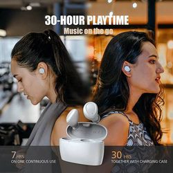 True Wireless Earbuds, Bluetooth Earbuds Noise Cancelling Bluetooth Headphones for iPhone/Android Small Earbuds with Mic Waterproof Cordless in-Ear Ea Thumbnail