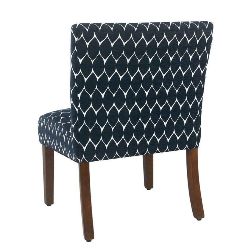 Navy Geometric Pattern Accent Chair