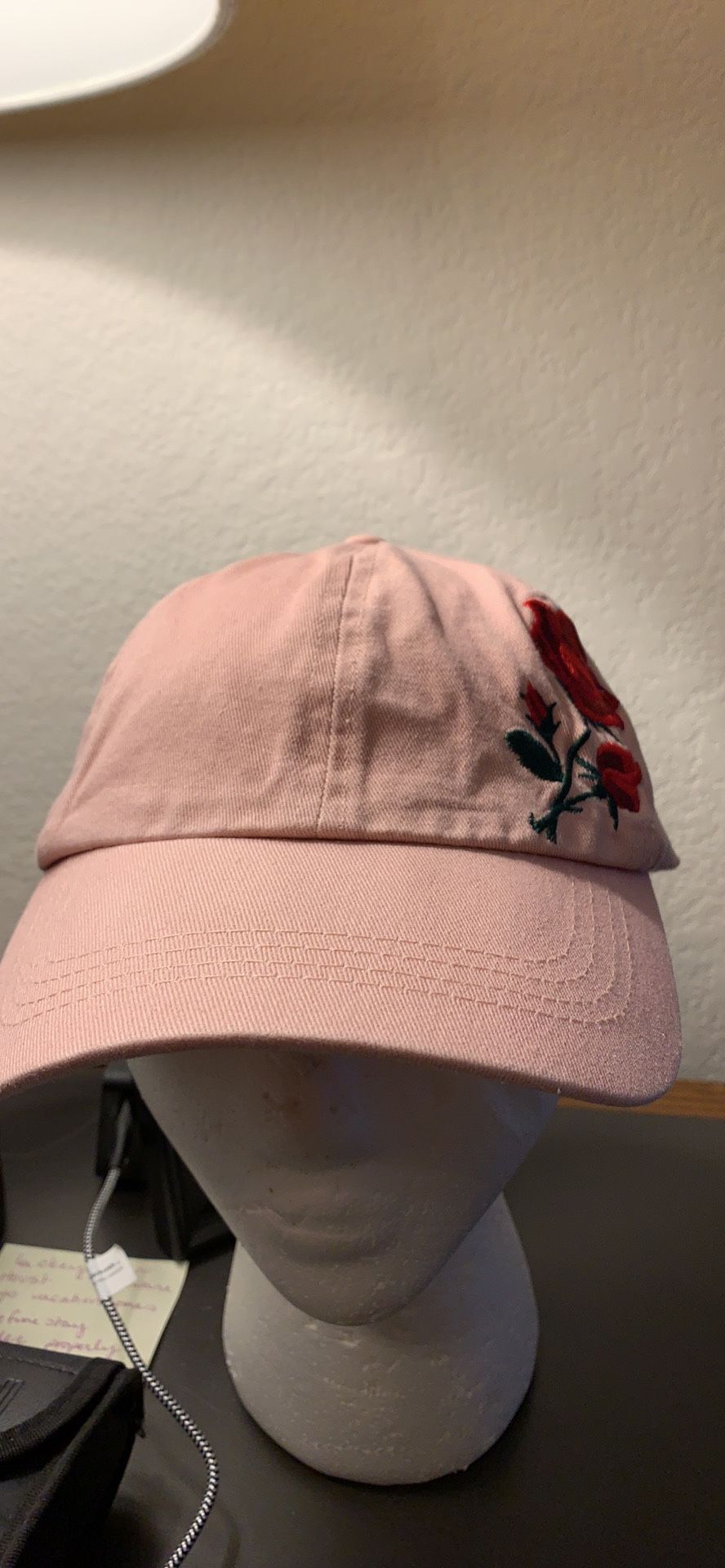 Pink rose adjustable ball cap - David & Young
