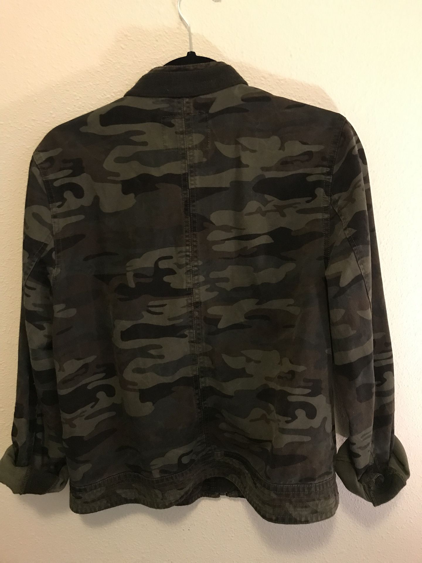 Unisex Army Pattern Denim With Zipper Jacket