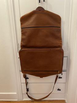 BALLY Garment Bag Suiter Travel Bifold Pebbled Leather Brown w Hangtag VTG RARE Thumbnail