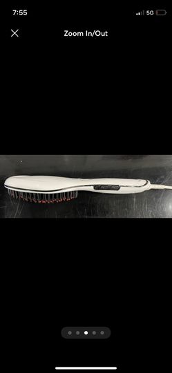 LCD Display Hair Straightener Comb Brush Iron(White) Thumbnail