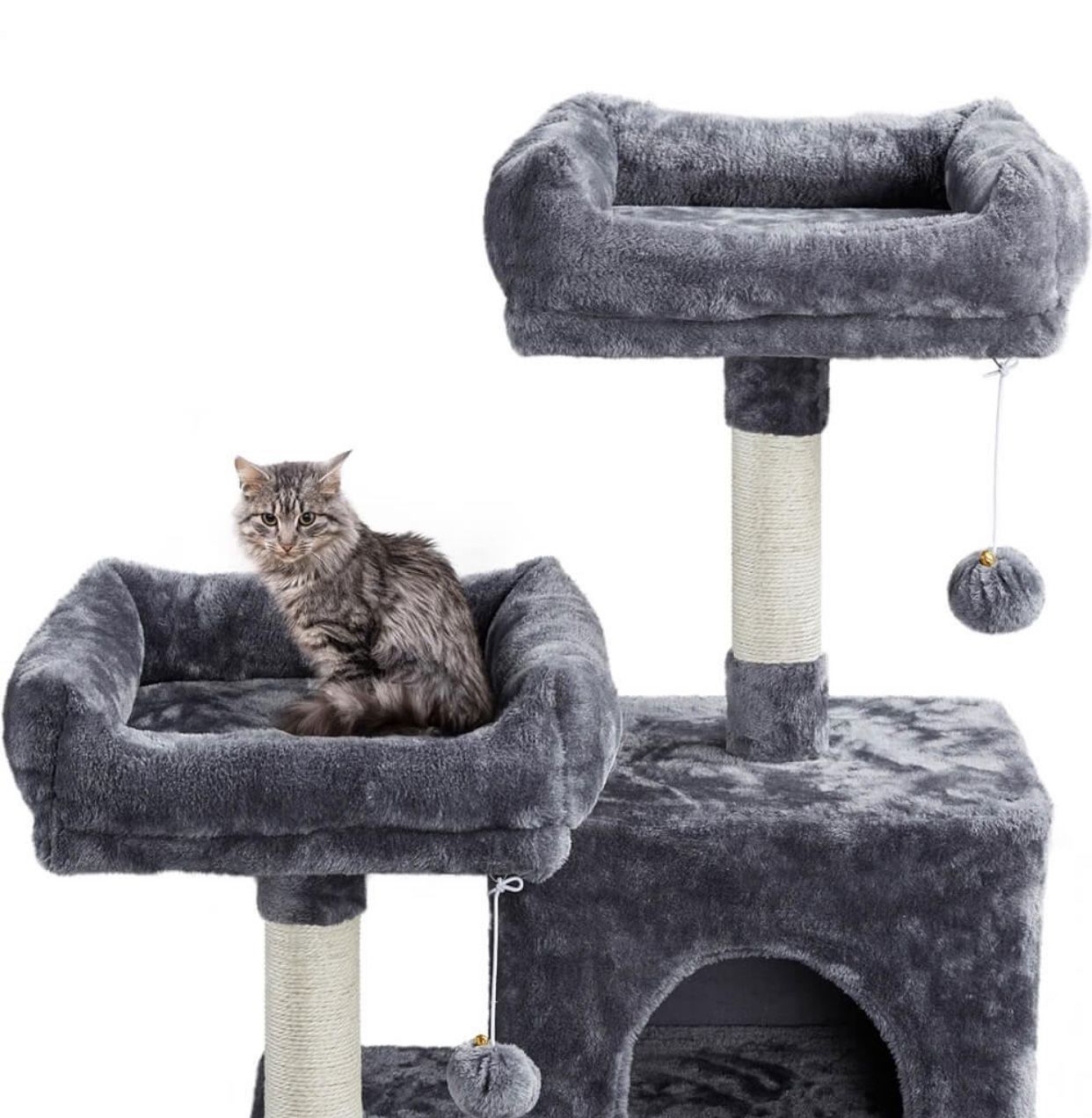 Cat Tree Tower 59 Inch Light Gray Yaheetech