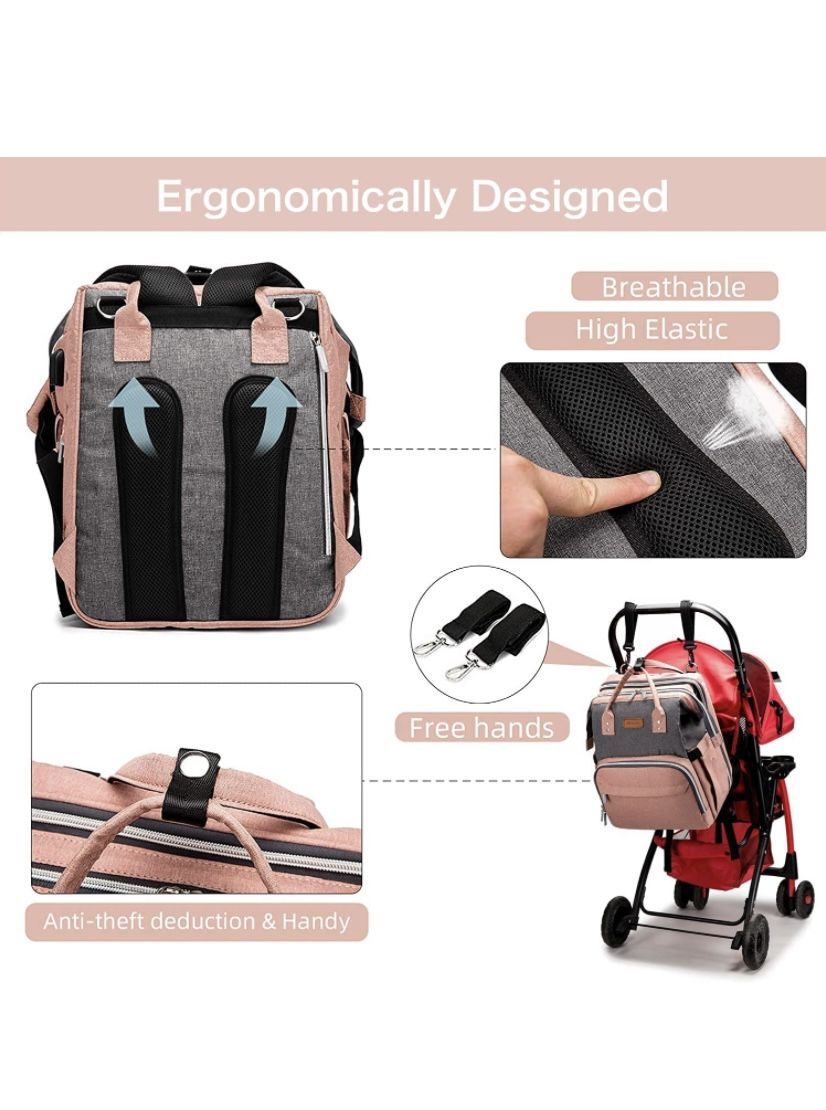 Diaper Bag Backpack With Expandable Changing Table
