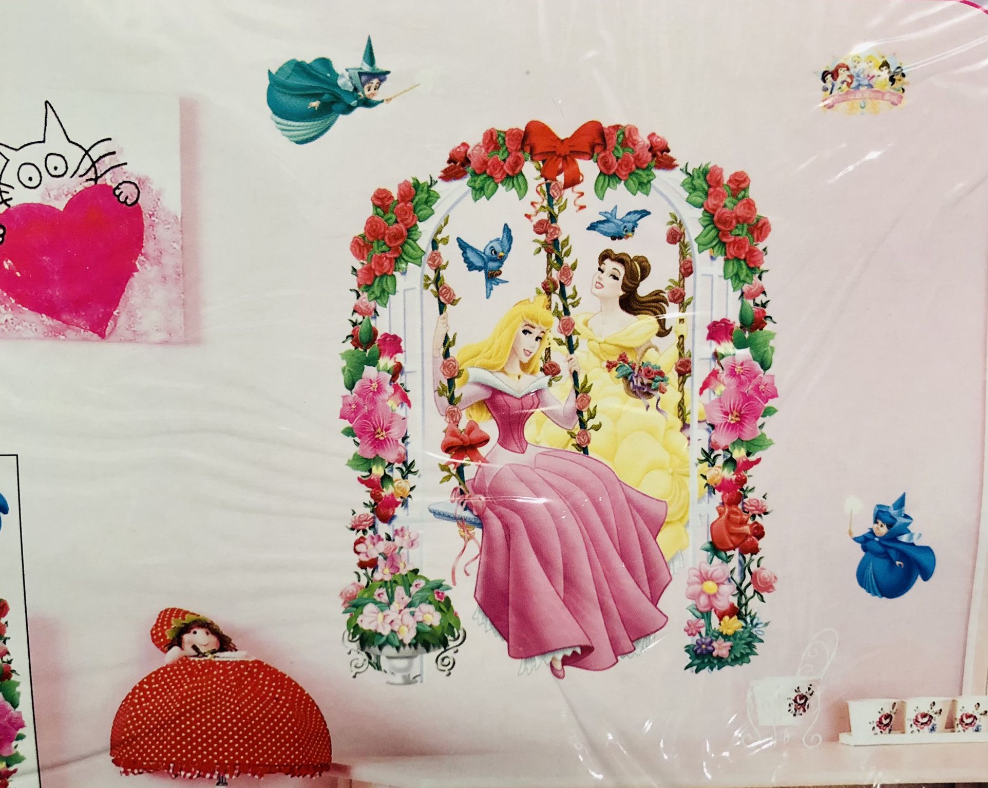 Disney Princess 3D Wall, Mirror or Window Sticker Absolutely Stunning Some of the Decals Pop out and look realistic 35x22 Inches 4 available listi