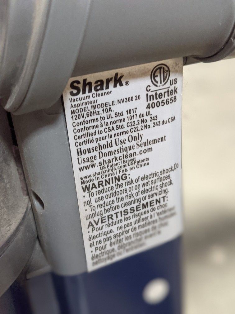 2 Used Shark NV581 (Purple) & NV360 (Blue) Rotator Powered Lift Vacuum Cleaners