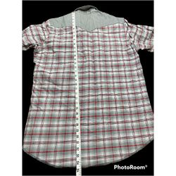 Wrangler Gray Plaid Shirt Pearl Snap Long Sleeve, Men's (Size XLT) Thumbnail