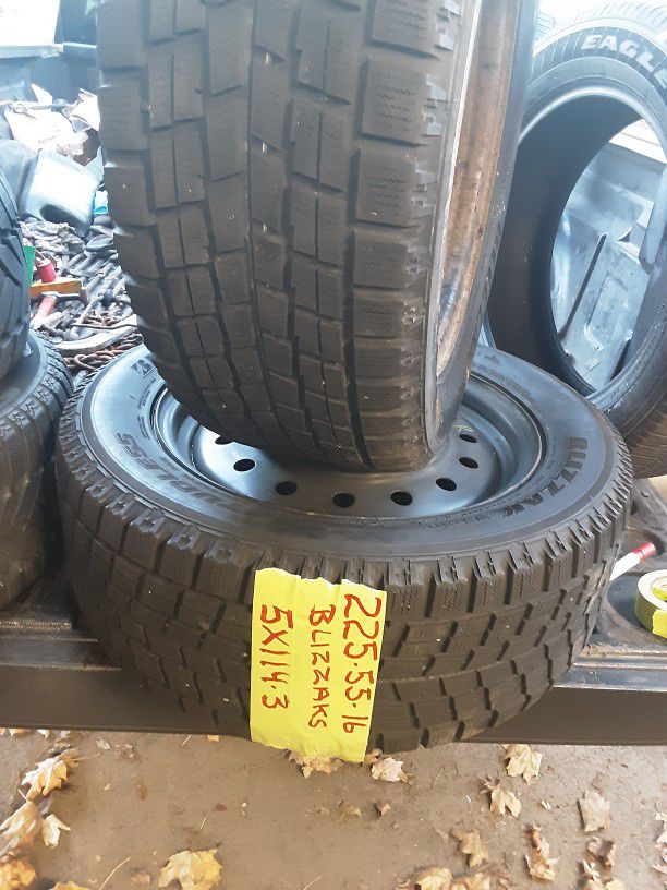 2 Snow Tires On 5x114.3 Steel Wheels 