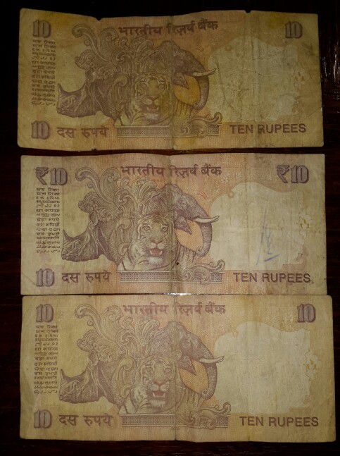 Billetes De La India 10 Rupees