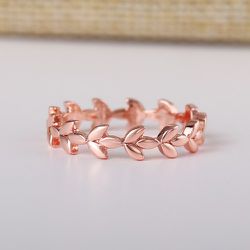 Fashion Leaf Rose Gold Plated Simple Ring for Women/Girl, K944
  Thumbnail