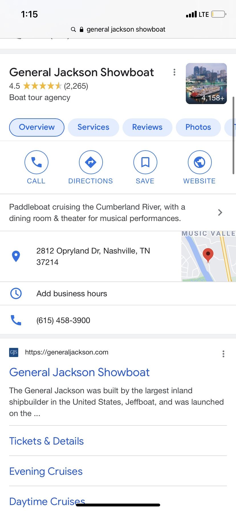 Nashville’s General Jackson’s Showboat Tickets