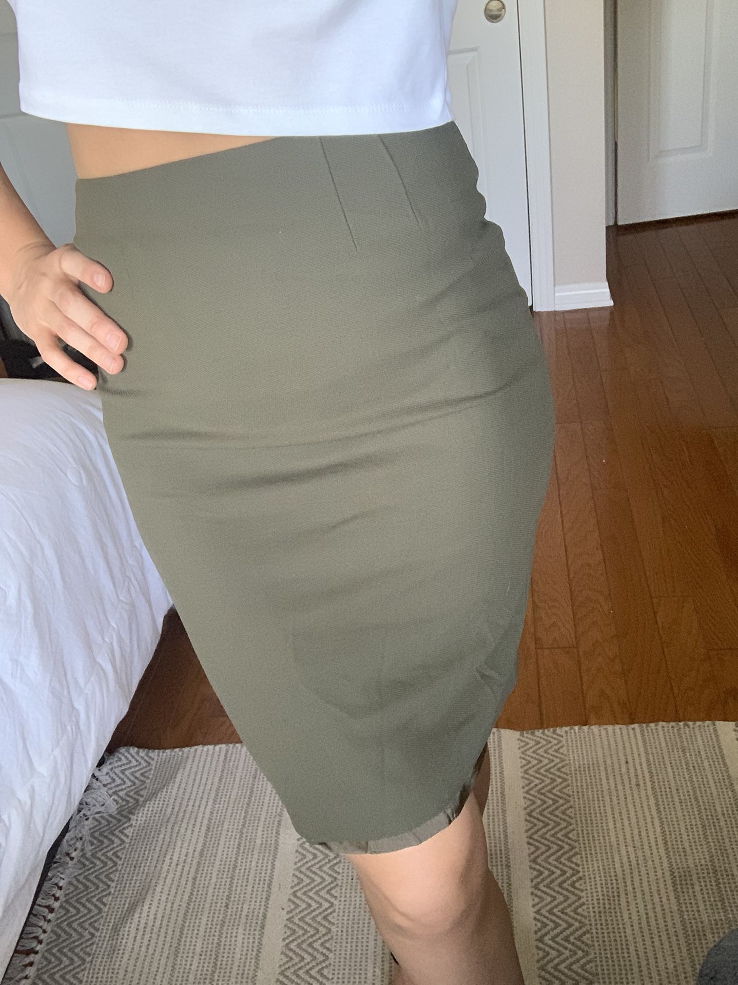Olive Pencil Skirt 