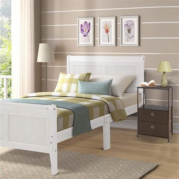 Nightstand 2-Drawer Shelf Storage - Bedside Furniture & Accent End Table Chest For Home, Bedroom, Office, College Dorm,