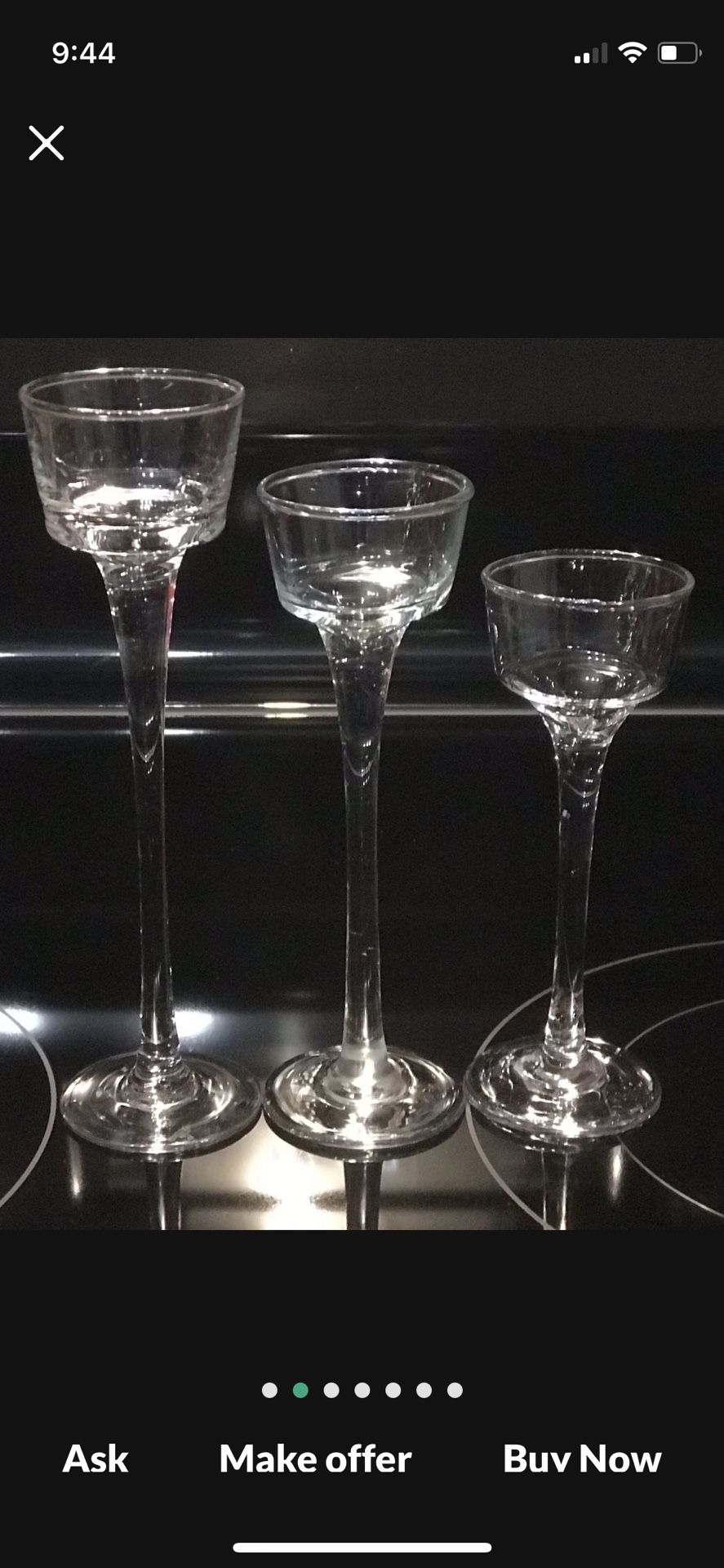 Wedding Decor - Long-stem Glass Tea light Candleholders