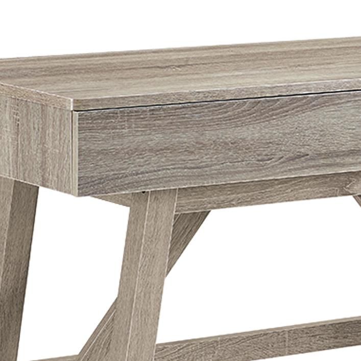 Rectangular Wooden Desk with Two Storage Drawers, Gray