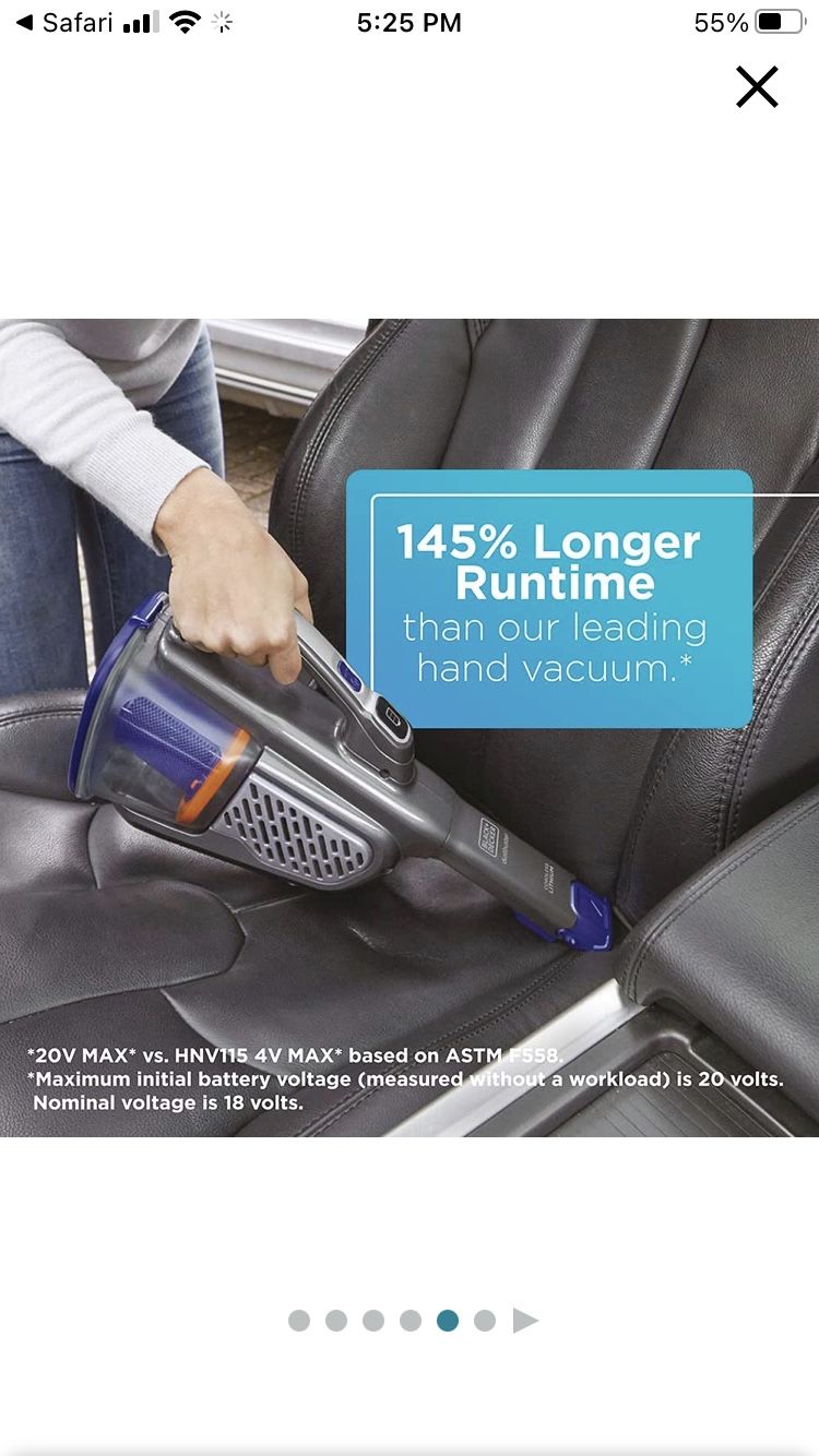 BLACK+DECKER Dustbuster Handheld Vacuum for Pets, Cordless, AdvancedClean+, Gray (HHVK515JP07)