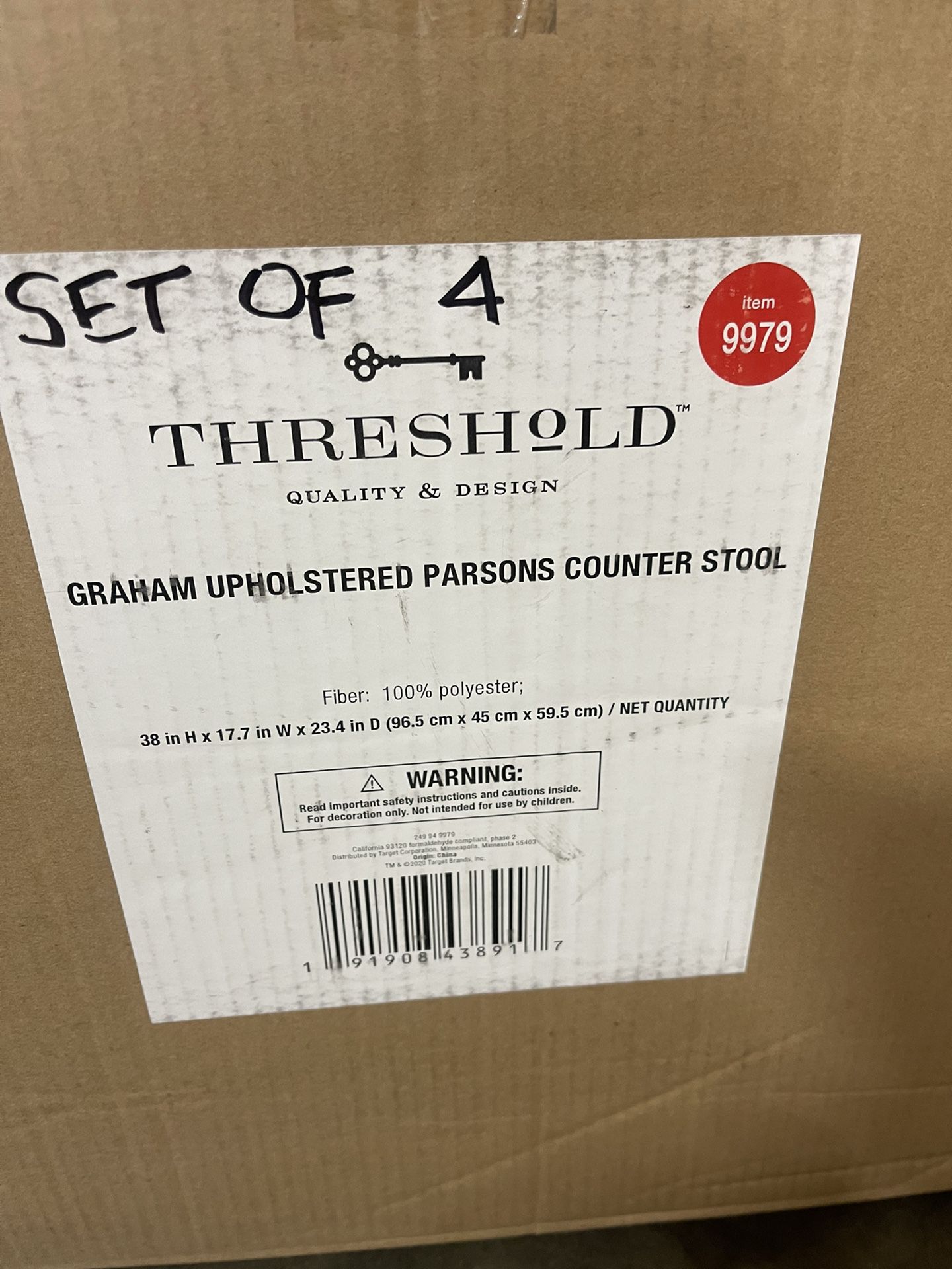 Graham Upholstered Parsons Counter Height Barstool - Threshold SET OF 4