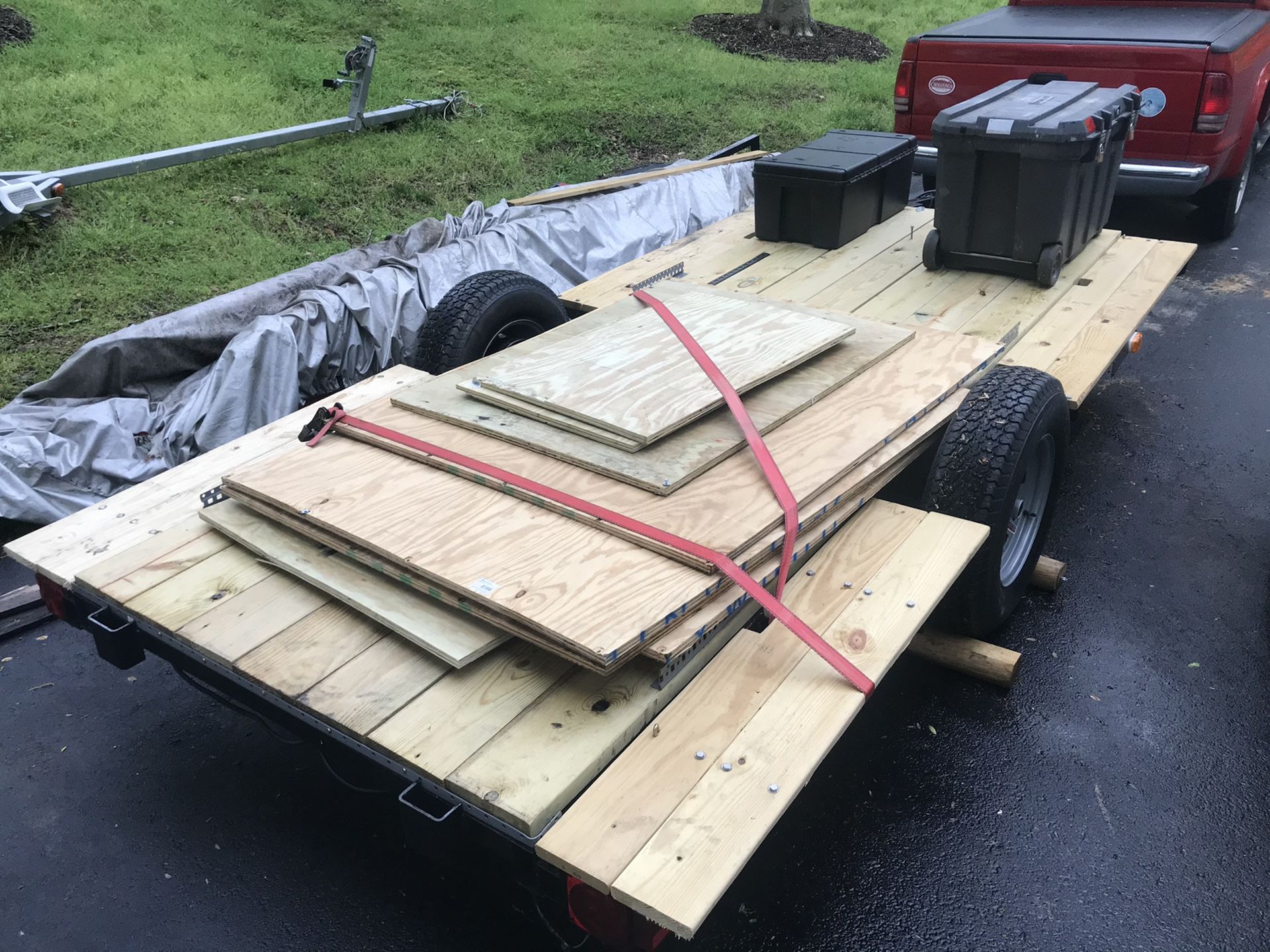 6x12 Flatbed Stake Trailer 3500lbs