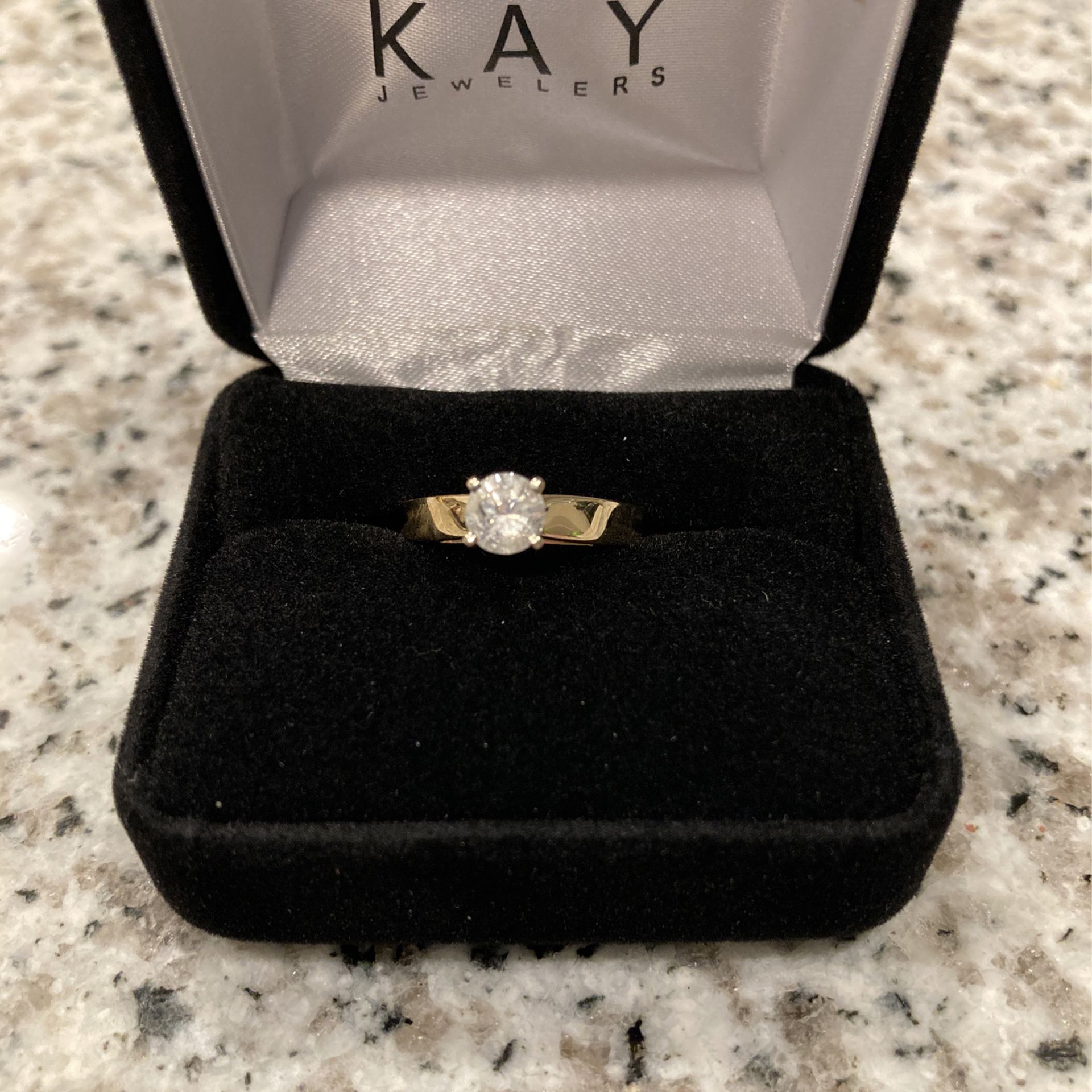 Engagement Ring .50 Carat Diamond 14k Gold