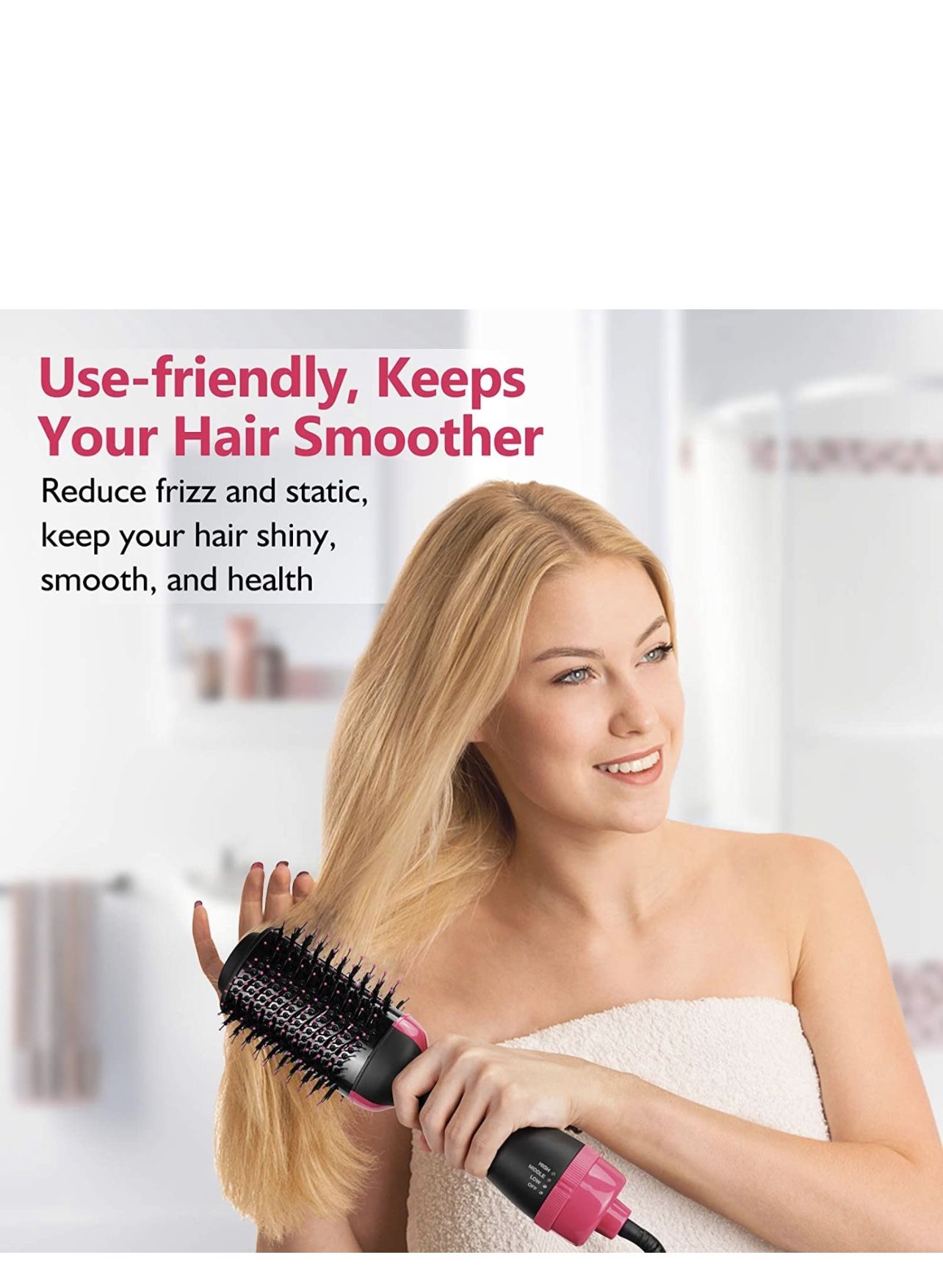 Hair Dryer Brush, HIPPIH Hot Air Brush Styler and Dryer, Blow Dryer Brush with Negative Ionic for Straightening, Curling, Professional Brush Hair Drye