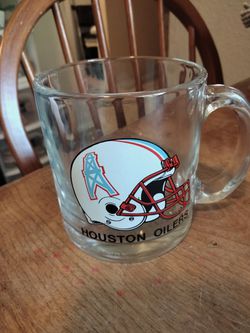Vintage Houston Oilers Glass Mug With Handle $5 Mint Condition Thumbnail