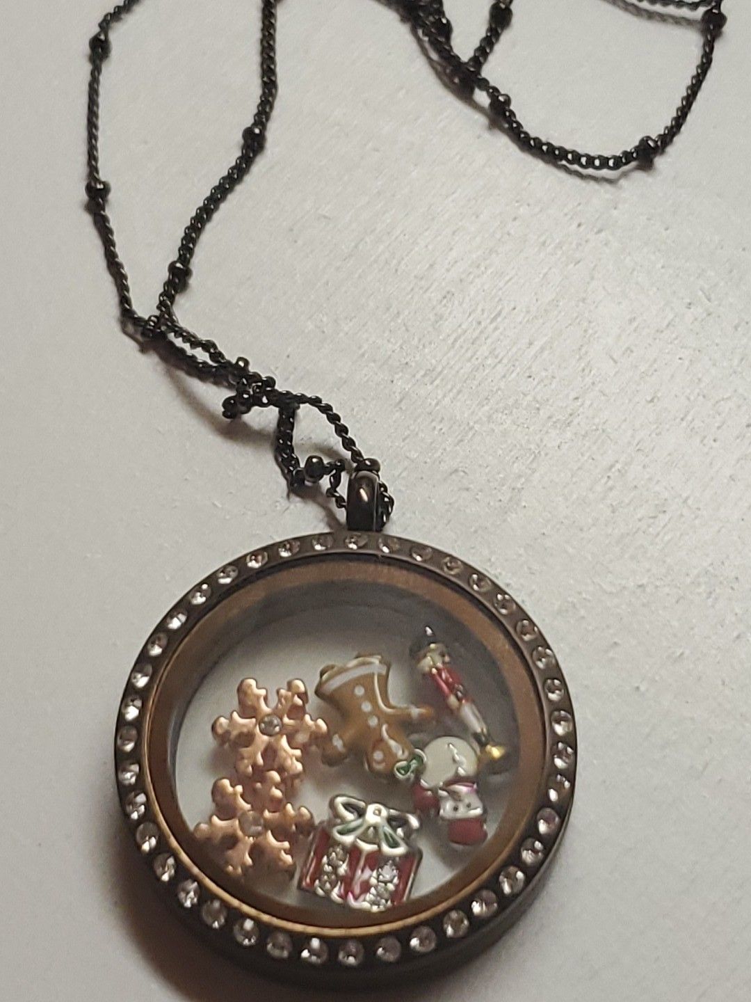 Orgami owl living locket necklace and charms