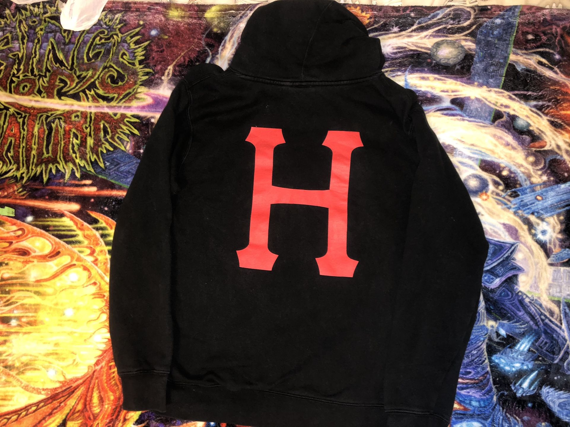 HUF X Thrasher Worldwide Hoodie Size Small Skate Magazine