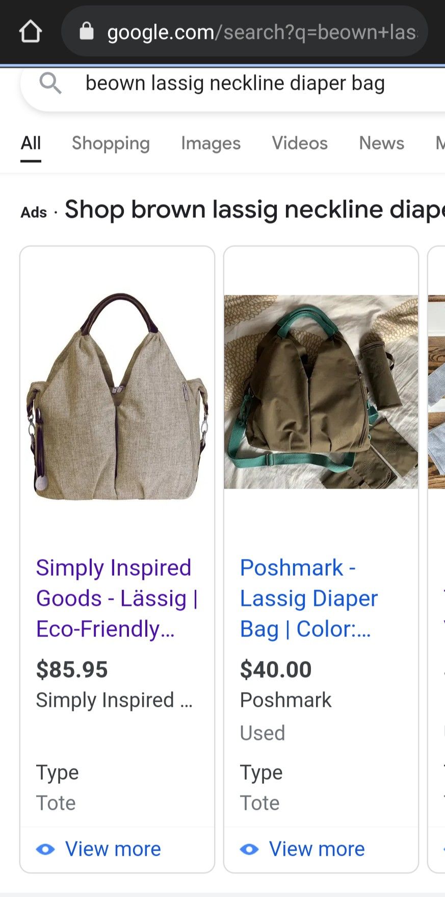 Brown And Orange Lassig Neckline Diaper Bag