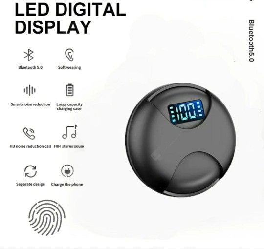 New 2 X SETS Of Headset Wireless Earbuds Bluetooth Headset Touch Control Led Battery Display