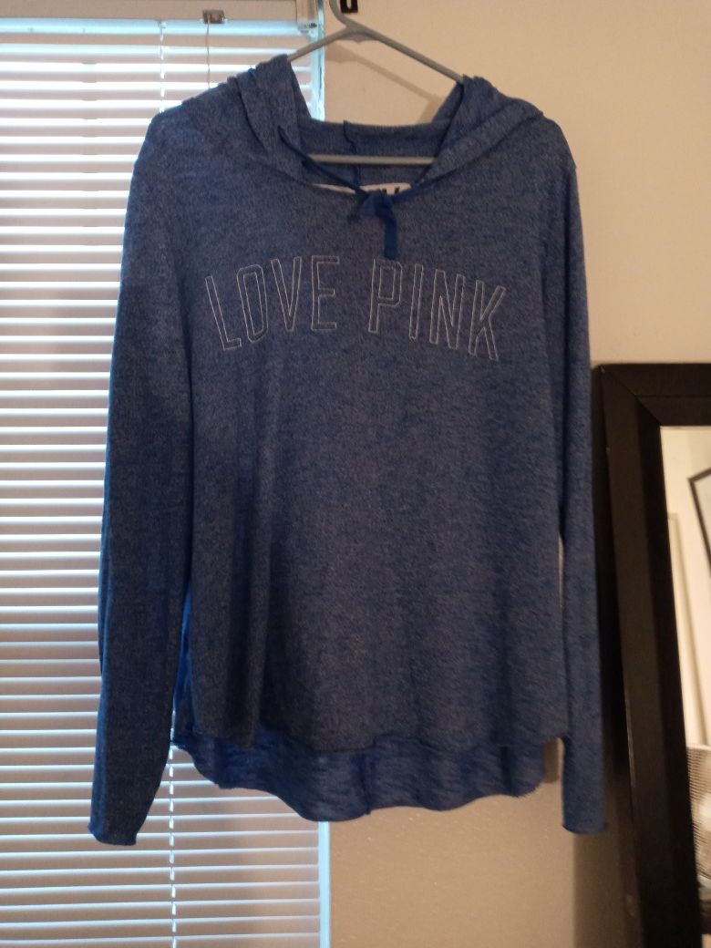 Pink blue pullover Lounge hoodie large