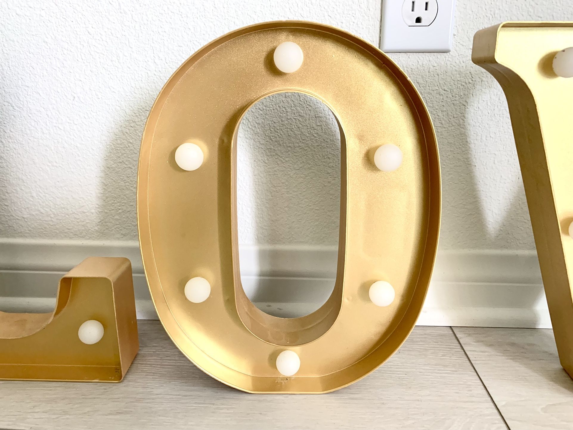 Love Sign For Wedding, Gold Color LED Light Love