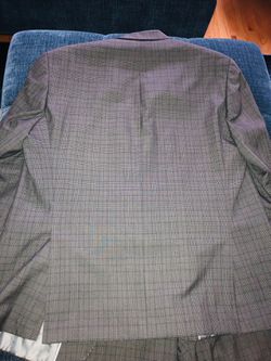 $295 Sean John 46R Men's Gray Plaid Fit 2 Button Suit W/ Pants 38 X 32, Suit Thumbnail