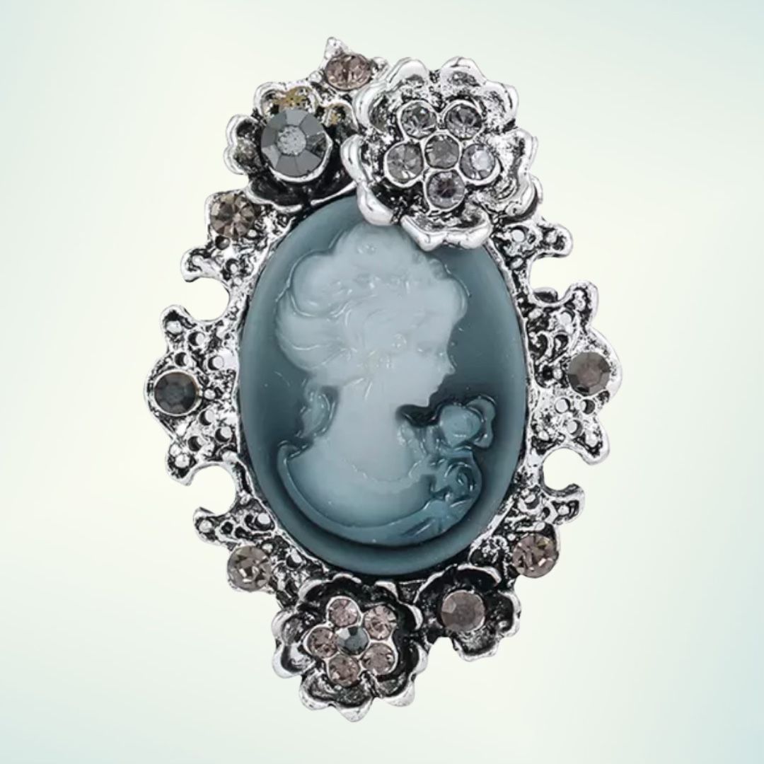 Witchy Goth Cameo Victorian Brooch  Lady Pin Brooch