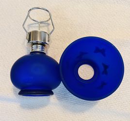 PRETTY VINTAGE COBALT BLUE BUTTERFLY FAIRY TEA LAMP Thumbnail