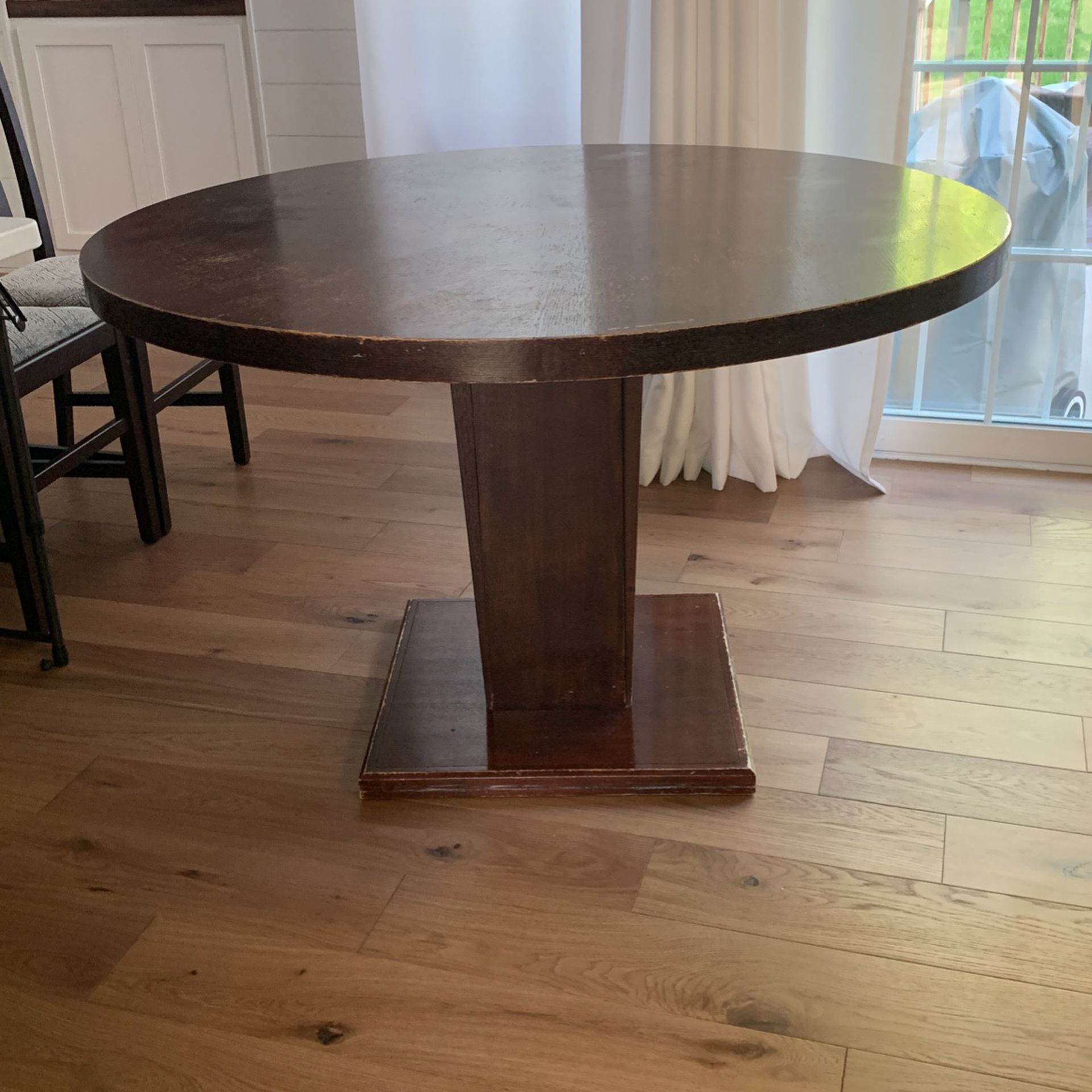 Breakfast Round Wood Table 47.5 Inches