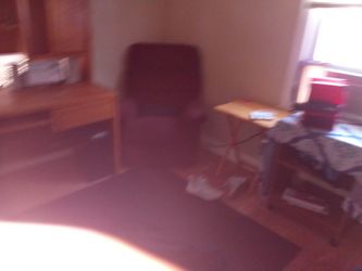 Oak Desk , Very Nice & Heavy , Also 2 Maroon Chair Recliners Very Good  Chairs. Thumbnail