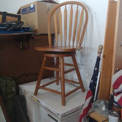 Swivel Bar/Counter Solid Wood Chair Thumbnail