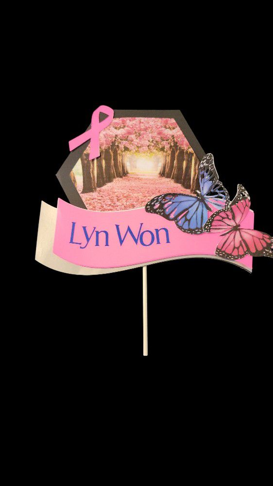 Breast Cancer Customizable Cake Toppers