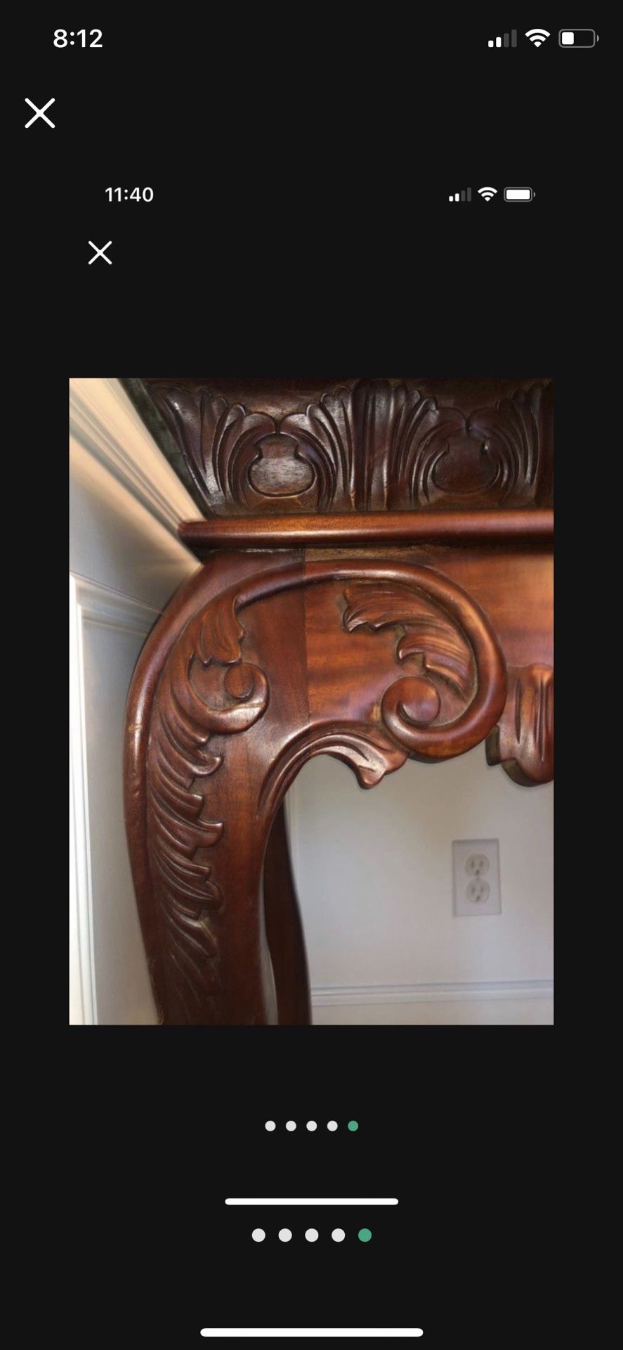 Marble Top Ball & Claw Mahogany Console Table