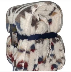 Pendleton Blanket Sherpa Fleece Queen_White Sands Multi Thumbnail